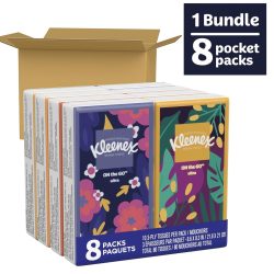 Kleenex On-The-Go Facial Tissues, 8 On-The-Go Packs